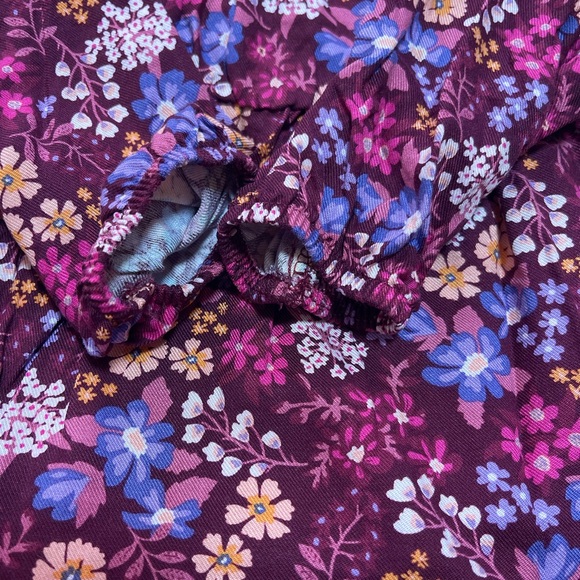 Wonder Nation Floral Kids Dress - Burgundy and Pink - Picture 4 of 8